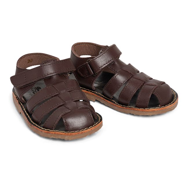 Alou First Step Leather Sandals | Chocolate