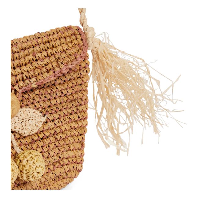 Sac Cerises Raphia Crochet | Marrone
