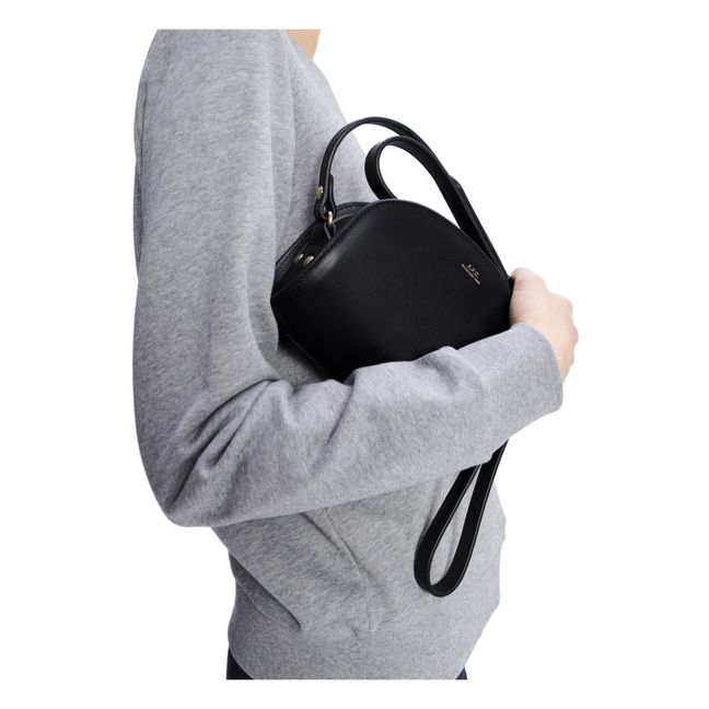 Tasche Halbmond aus Leder | Schwarz