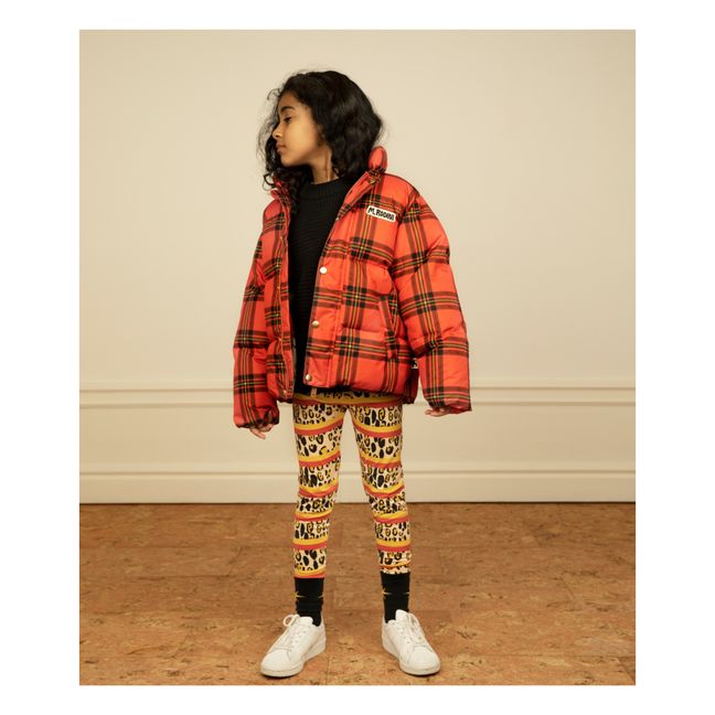 Recycled Polyester Checked Puffer Jacket | Rot