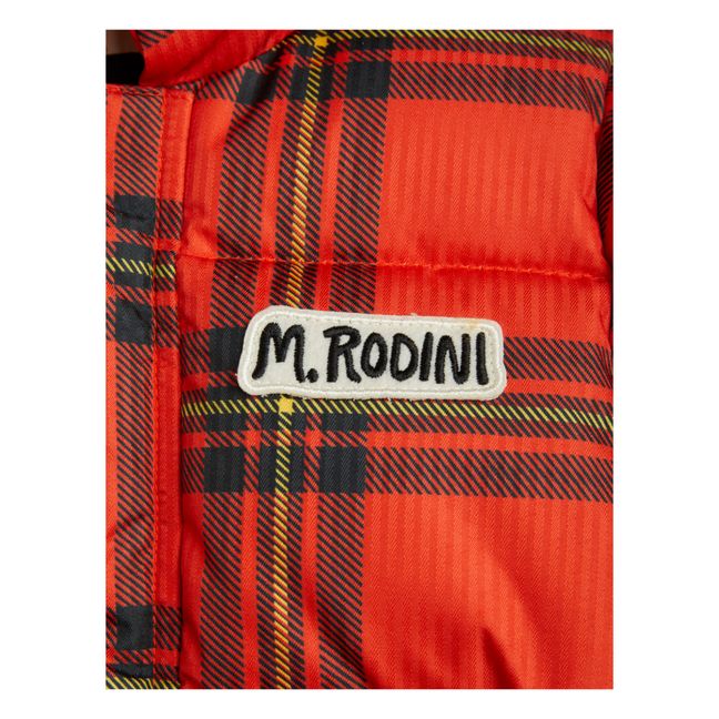 Daunenjacke aus recyceltem Polyester Kariert | Rot