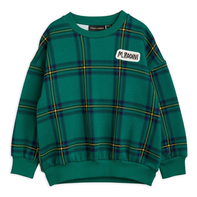 Organic Cotton Checked Sweatshirt | Green