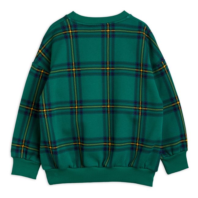 Felpa in cotone bio a quadri | Verde
