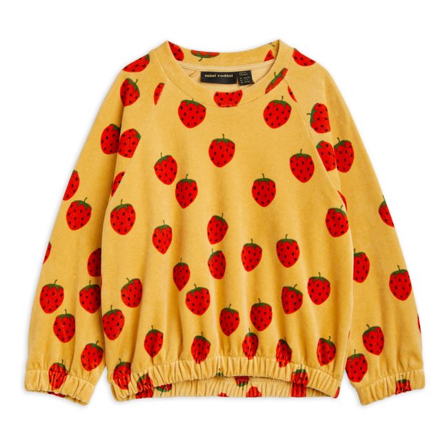 Organic Cotton Velour Strawberry Sweatshirt | Ochre