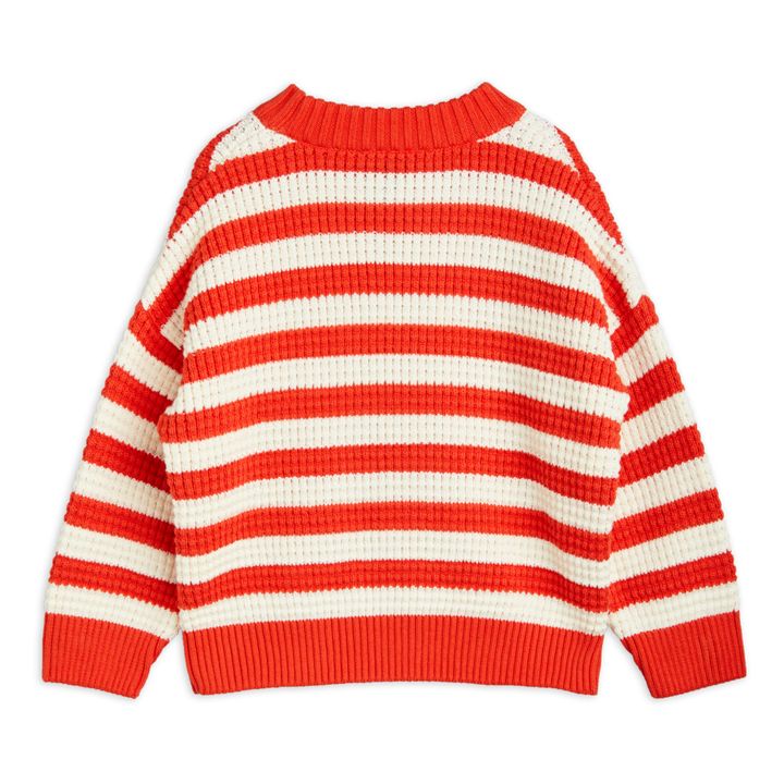 Organic Cotton Striped Panda Jumper | Red- Product image n°5