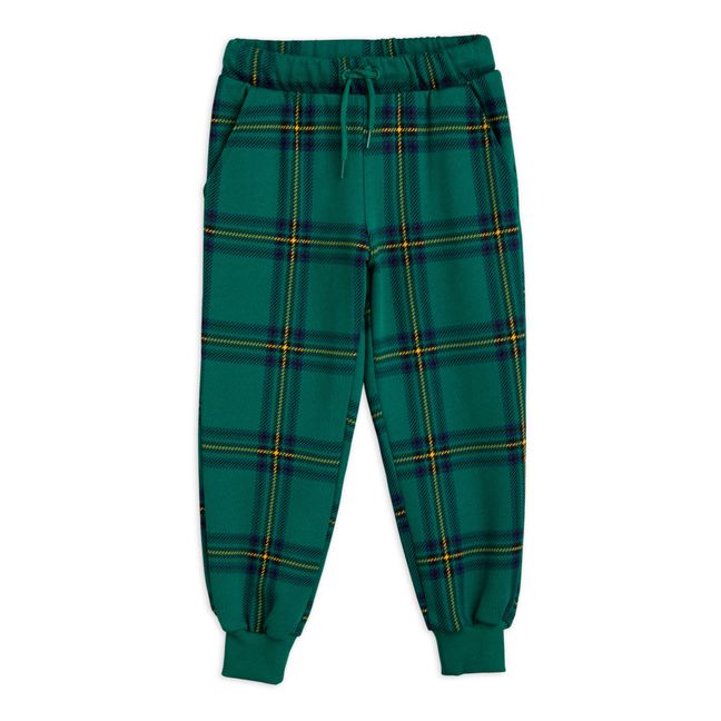 Pantaloni jogger in cotone organico a quadri | Verde