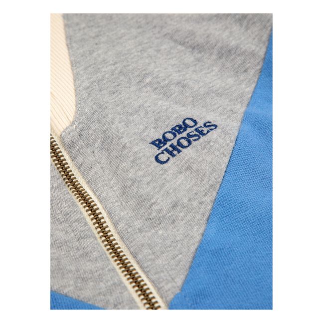 Sudadera con cremallera de algodón orgánico | Azul