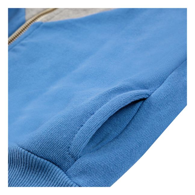 Sweatshirt Reißverschluss Bio-Baumwolle | Blau