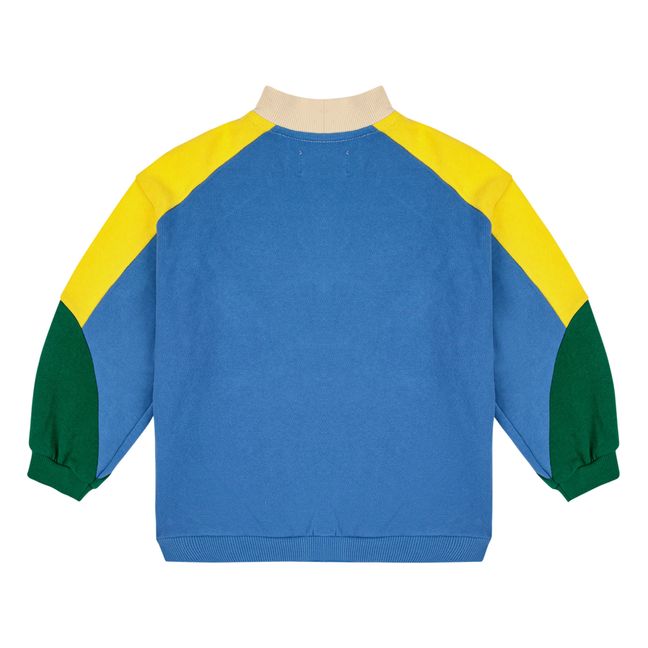 Sudadera con cremallera de algodón orgánico | Azul