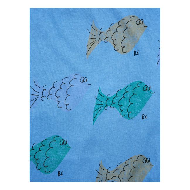 Fish Organic Cotton Romper | Blue