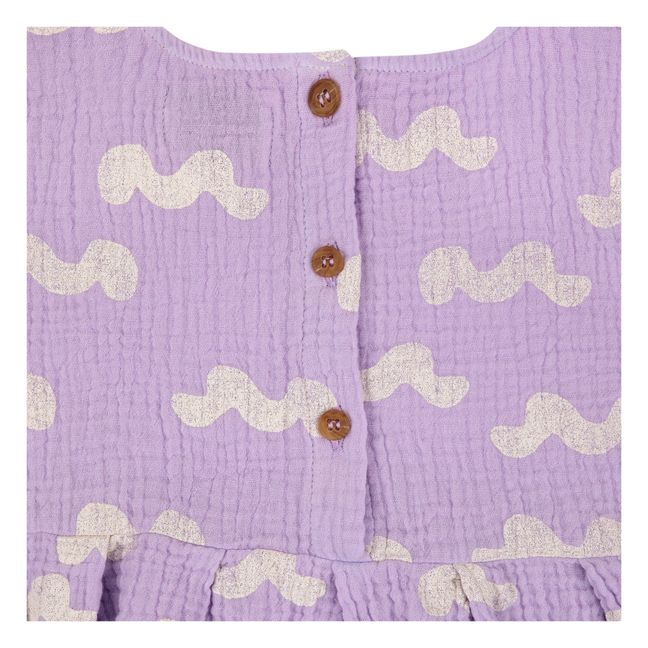 Waves Organic Cotton Muslin Dress | Lilac