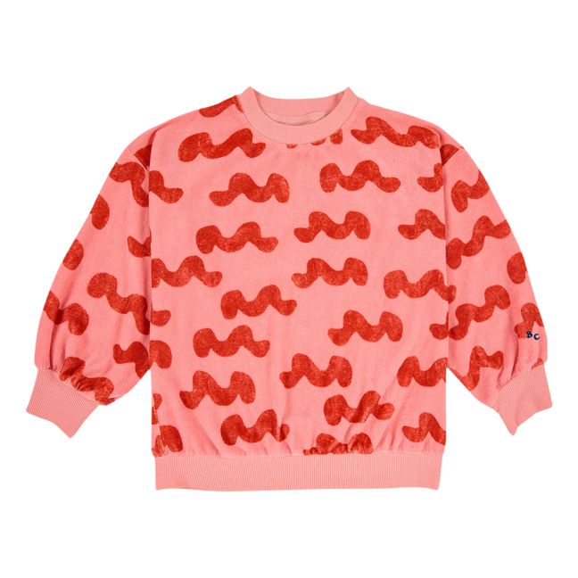 Waves Organic Cotton Terry Sweatshirt | Rosa