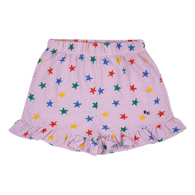 Stars Textured Organic Cotton Shorts | Lila