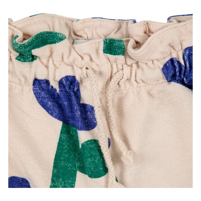 Pantalon Coton Bio Fleuri | Ecru