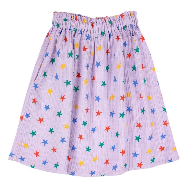 Jupe Midi Texturée Etoiles | Lilas