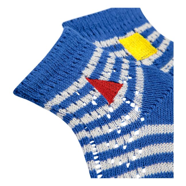Openwork Striped Socks | Blau