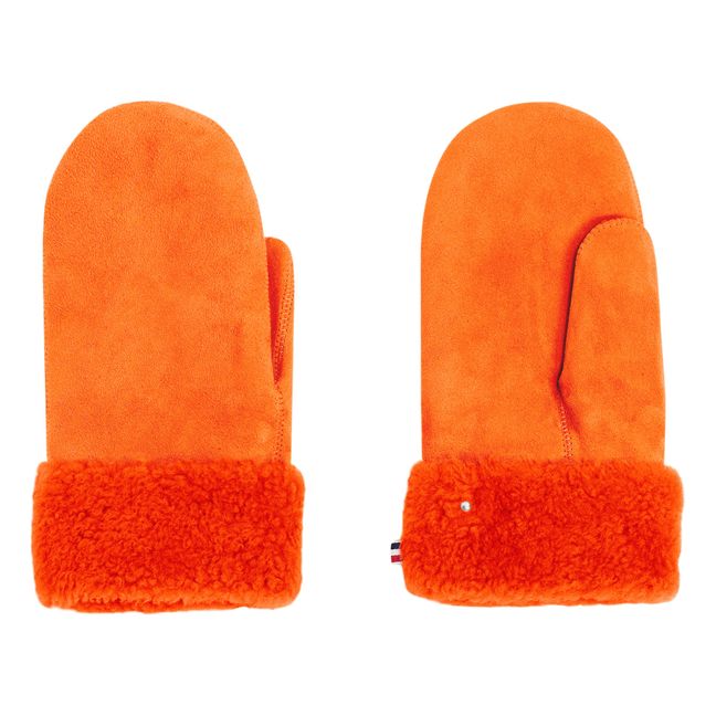 Guanti senza dita Peau in lana merino | Arancione