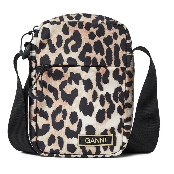 Small Technical Recycled Polyester Shoulder Bag | Leopard- Product image n°1