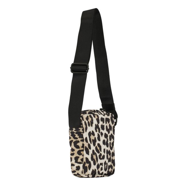 Small Technical Recycled Polyester Shoulder Bag | Leopard
