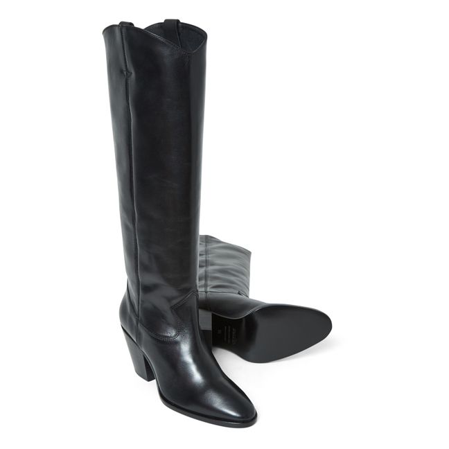 Stiefel Jack Split Leder | Schwarz