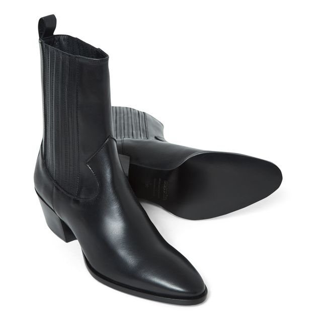 Boots Wayne Croûte de Cuir | Noir