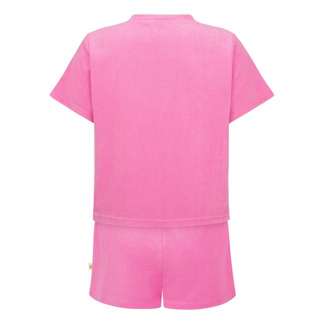 Terry Cloth Classic Top & Bottom Set | Pink
