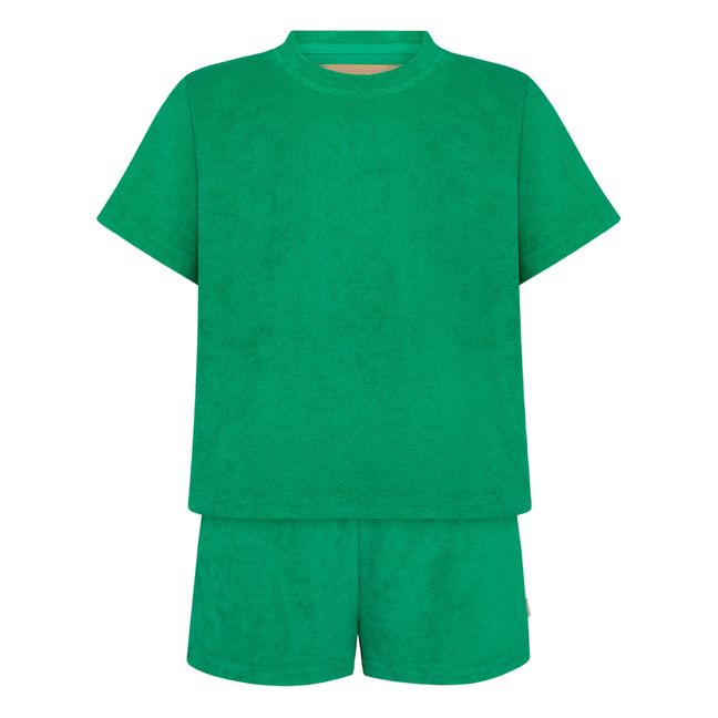 Terry Cloth Classic Top & Bottom Set | Verde