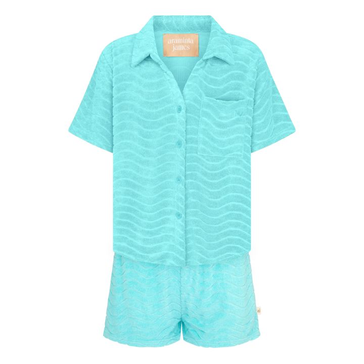 Terry Wave Shirt & Shorts Set | Azul Cielo- Imagen del producto n°0