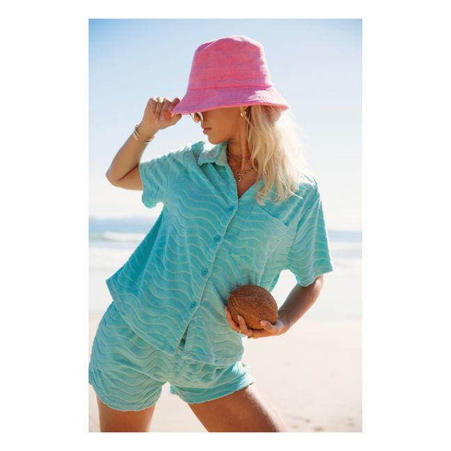 Terry Wave Shirt & Shorts Set | Azul Cielo