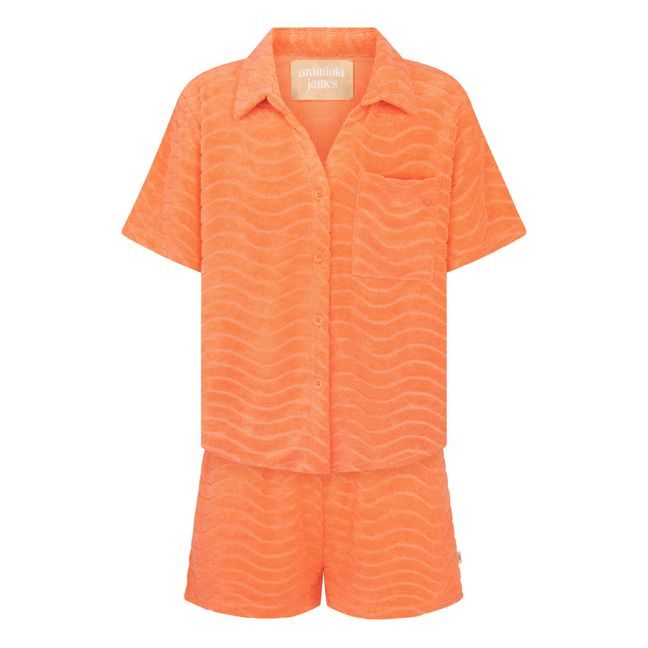 Terry Wave Shirt & Shorts Set | Naranja