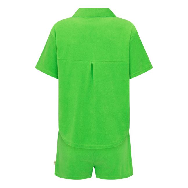 Terry Shirt & Shorts Set | Pale green