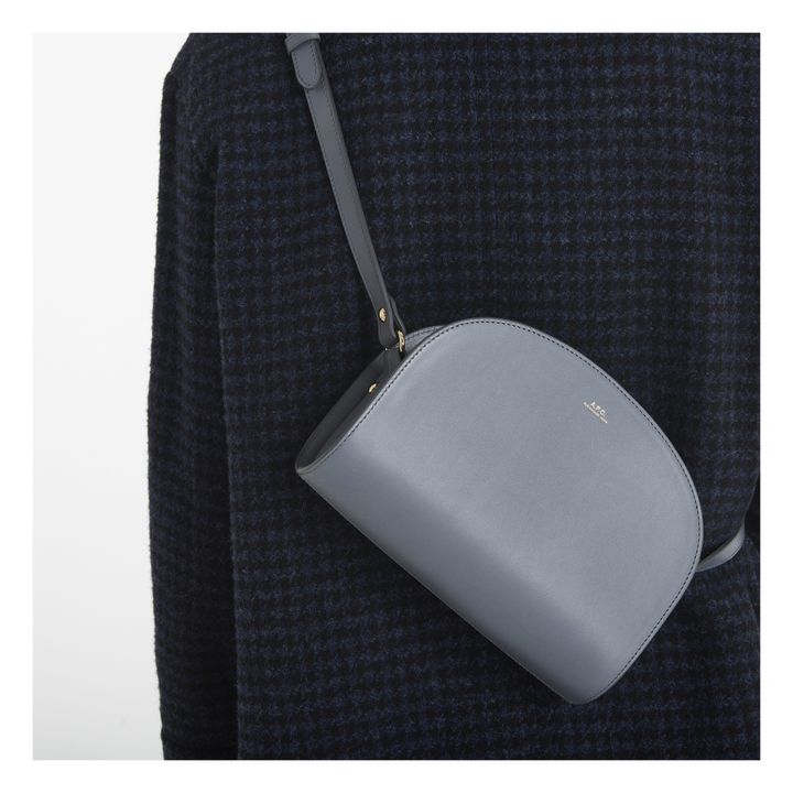 Half Moon Smooth Leather Bag | Gris- Imagen del producto n°2