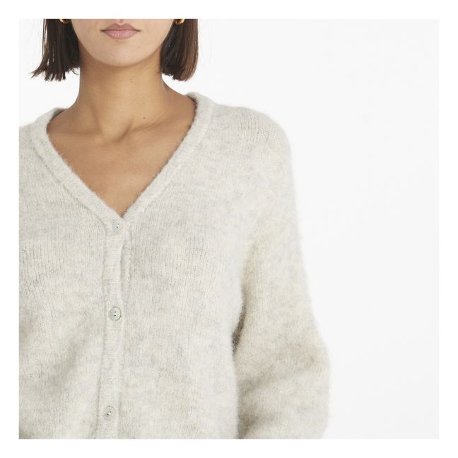 East Mid-Length Button-Up Alpaca Wool Cardigan | Polvere