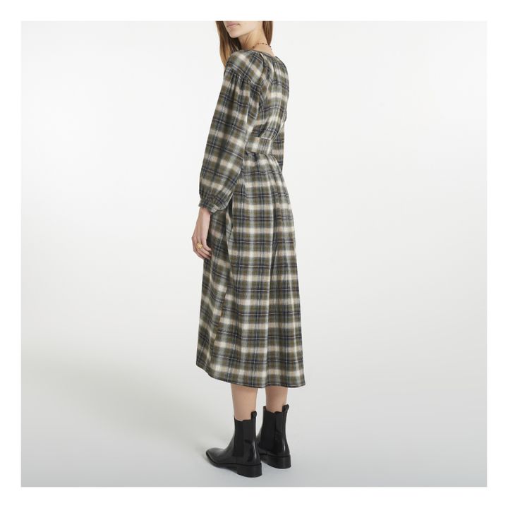 Maryland Checkered Wool Dress | Verde- Immagine del prodotto n°2