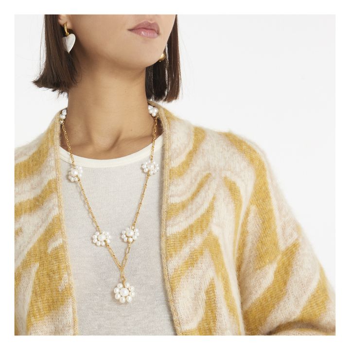 Pearl Flower Chain Necklace | White- Product image n°1