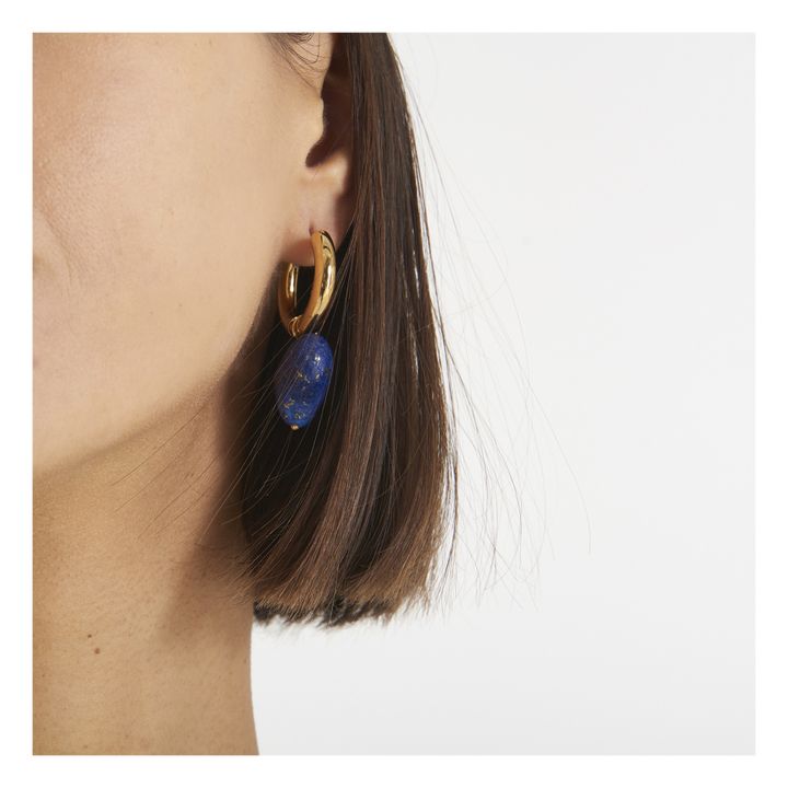 Heart and Donut Earrings | Midnight blue- Product image n°2