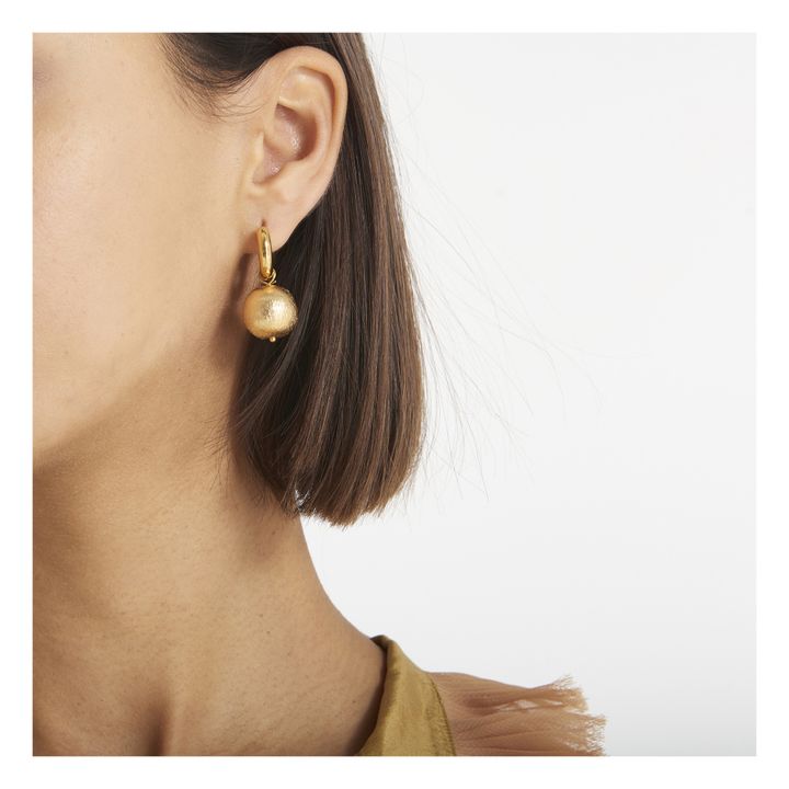 Pearly Heart and Ball Earrings | White satin- Product image n°3