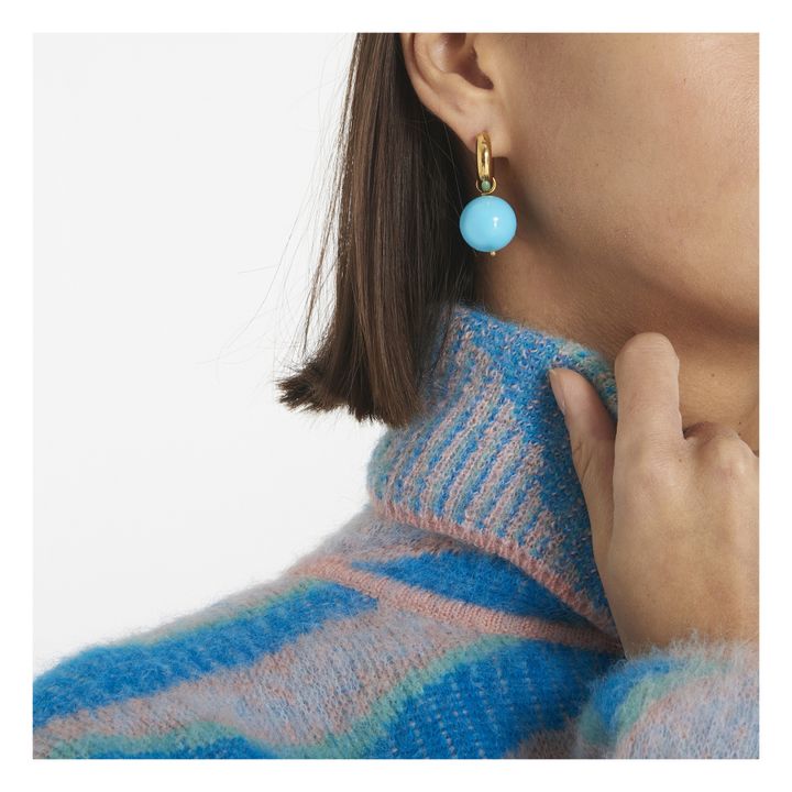Ball and Button Earrings | Light Blue- Product image n°3