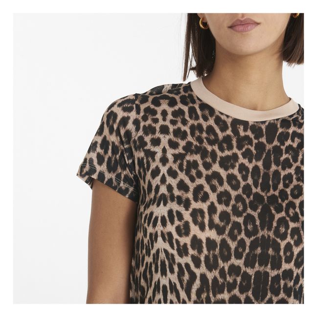 Bamboo Lyocell Print T-shirt | Leopard