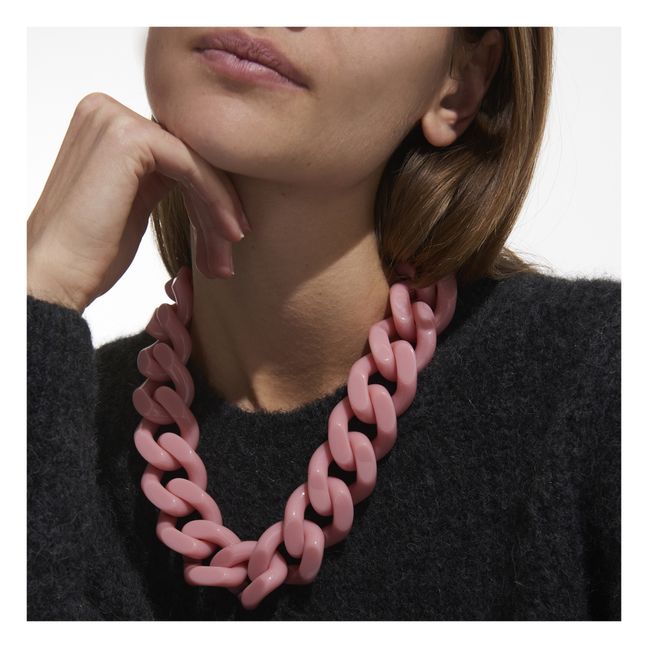 Flat Chain Necklace | Pink