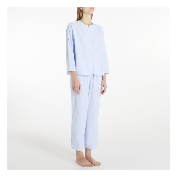 Pyjama Popeline de Coton Bio | Bleu ciel- Image produit n°1