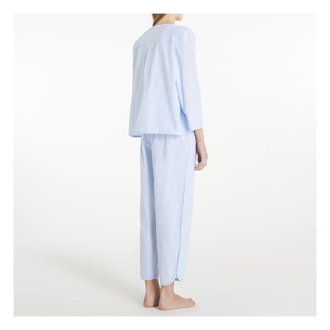 Organic Cotton Poplin Pyjamas | Azul Cielo