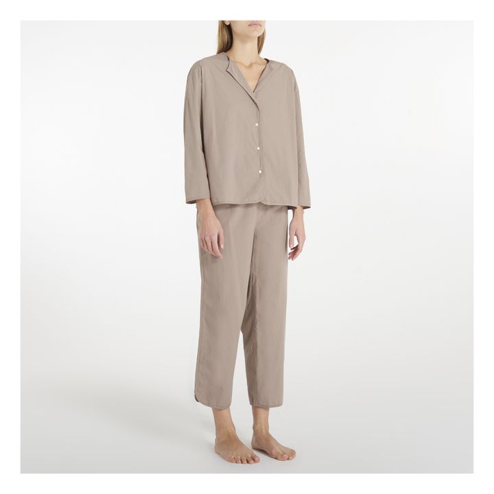 Organic Cotton Poplin Pyjamas | Marrón- Imagen del producto n°1