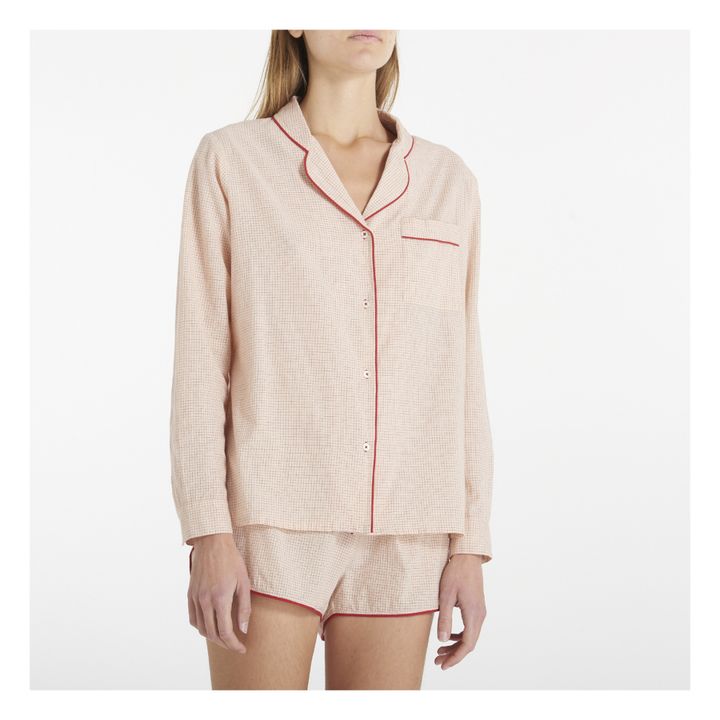 Grace Checked Pyjama Shorts | Rojo- Imagen del producto n°1
