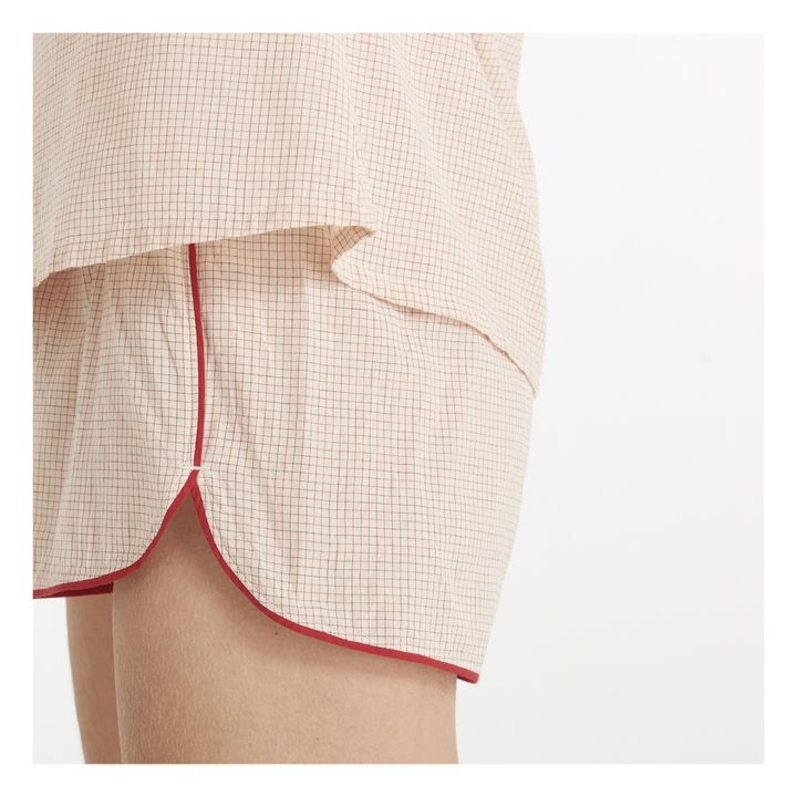 Grace Checked Pyjama Shorts | Rojo- Imagen del producto n°3