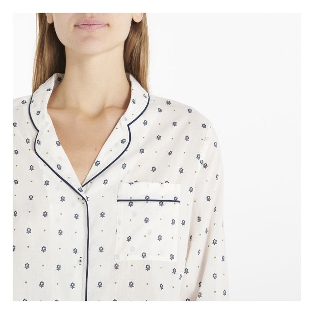 Lea Print Pyjamas | White
