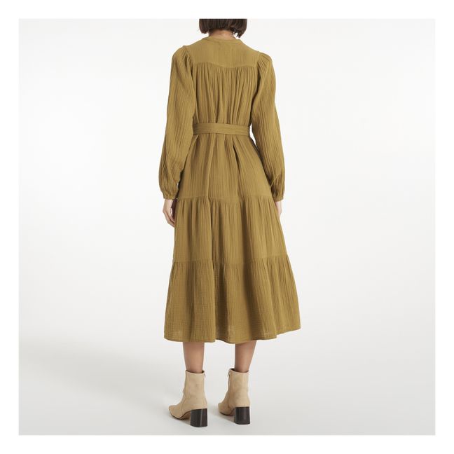 Kleid Wrenn Gaze aus Baumwolle | Khaki