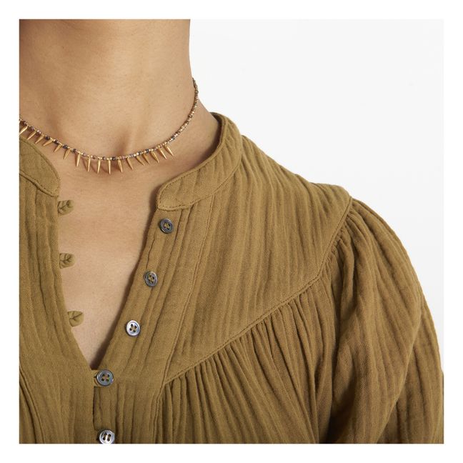 Kleid Wrenn Gaze aus Baumwolle | Khaki