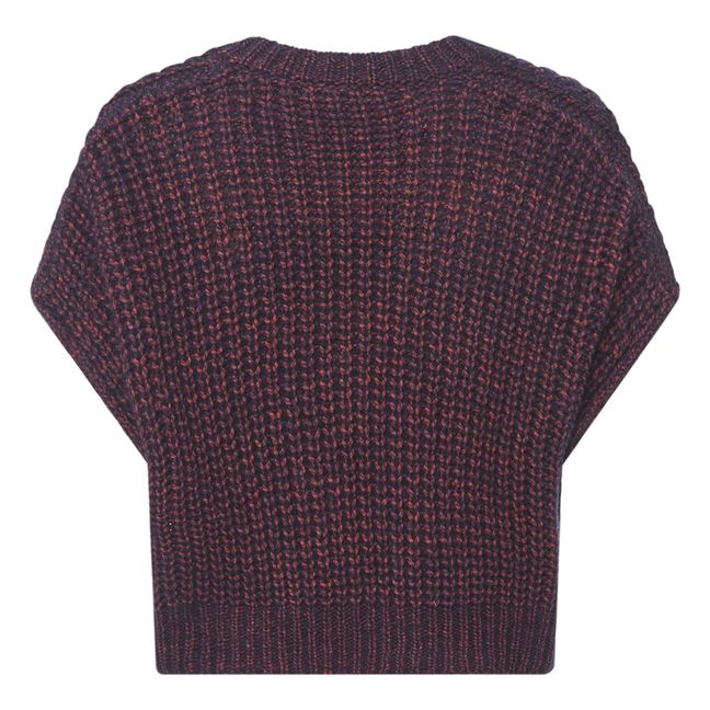 Sleeveless V-Neck Alpaca Sweater | Plum