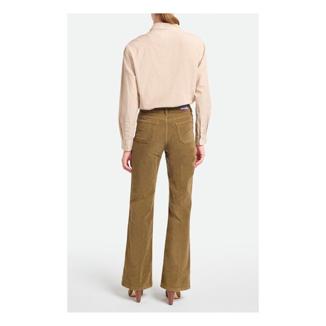 Pantalón vaquero de campana Dompay | Verde Kaki
